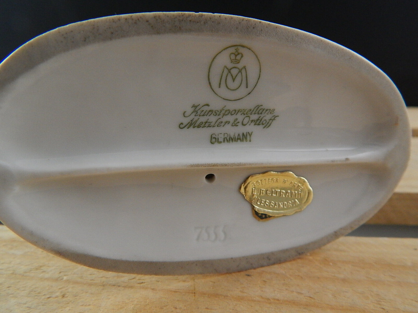 ANTICA 1930 ORIGINALE STATUINA PORCELLANA METZLER&ORLOFF AIRONE DIPINTO A MANO