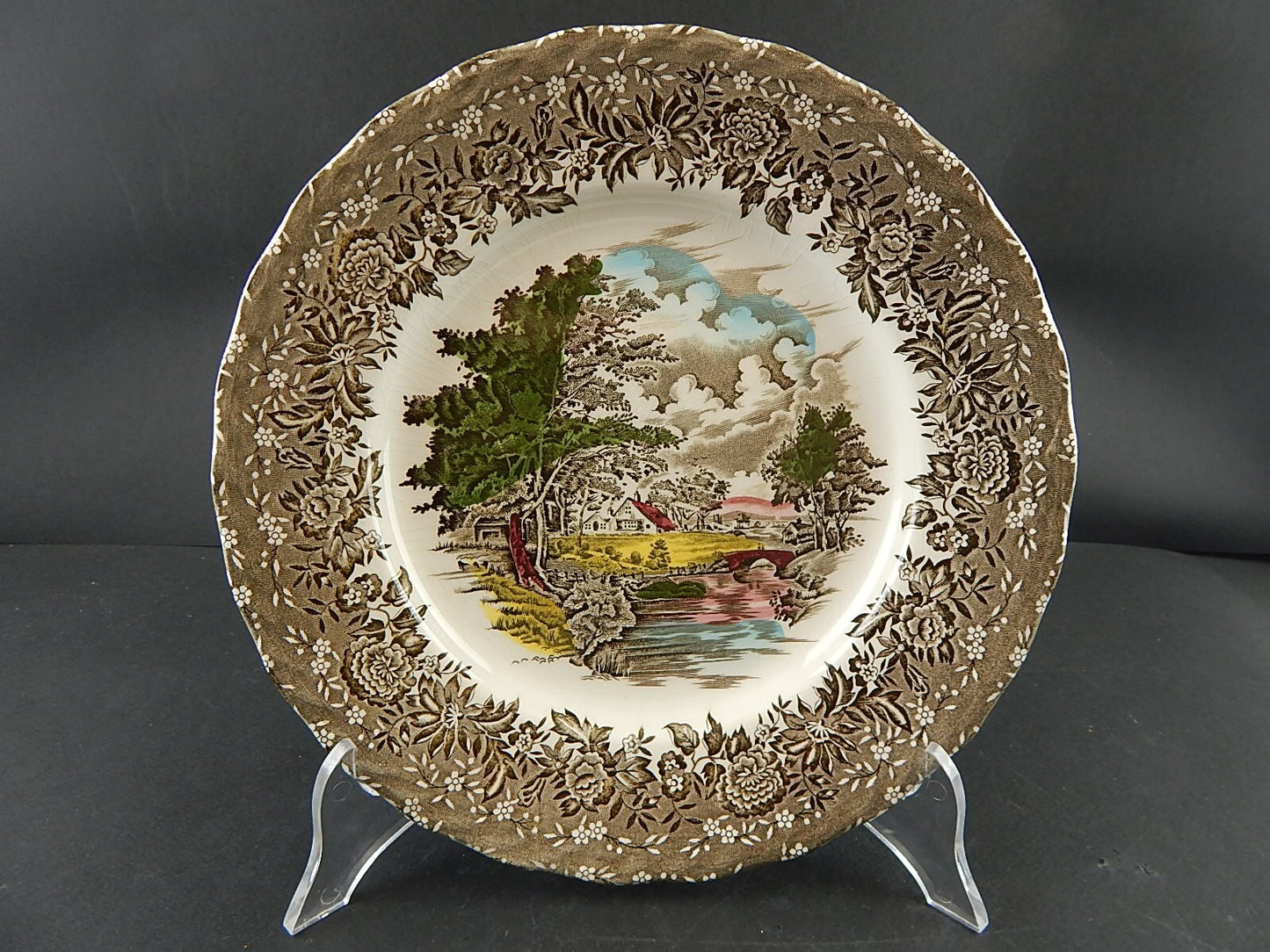 VINTAGE PIATTO SEMI PORCELLANA STAFFORSHIRE GRINDLEY COUNTRY STYLE