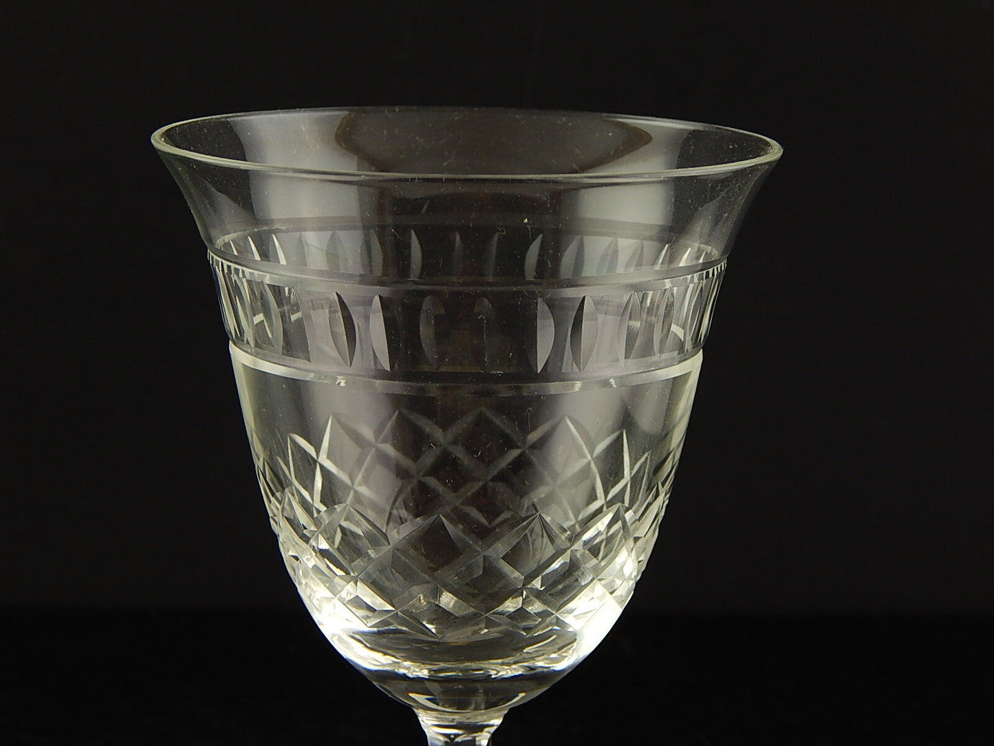 ANTICO ART DECO BICCHIERE CALICE CRISTALLO MOLATO 14,5 CM ALTEZZA