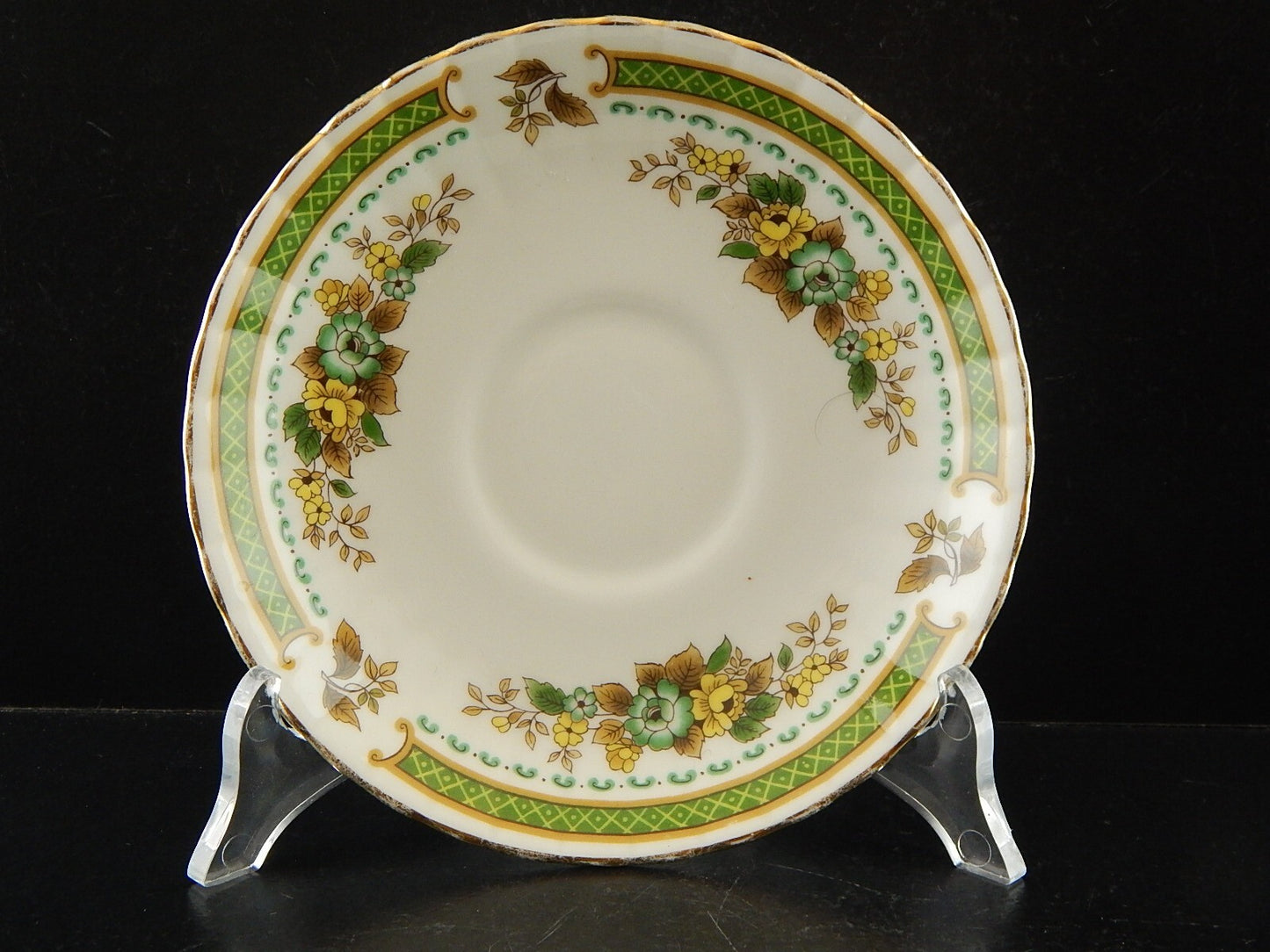 PREZIOSA PORCELLANA INGLESE ROYAL STAFFORD TAZZA TE' VINTAGE BONE CHINA