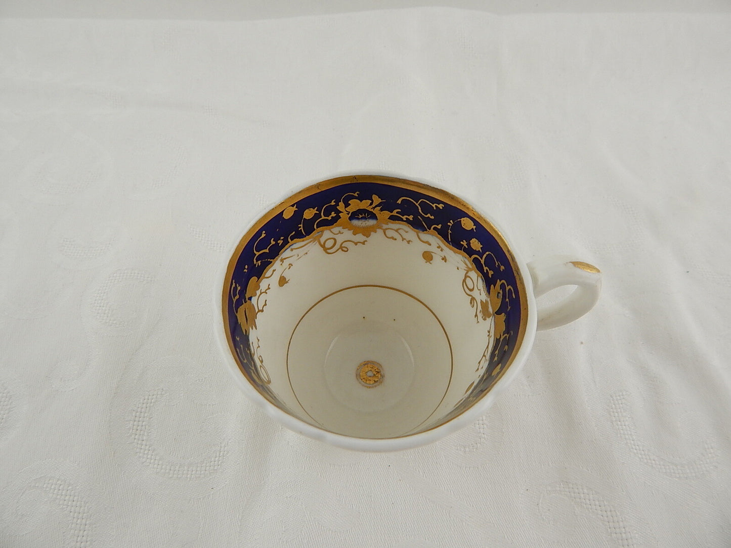 ANTICA PREZIOSA TAZZA IMPERO PORCELLANA BIANCA ORO COBALTO PARIGI INIZIO 1800