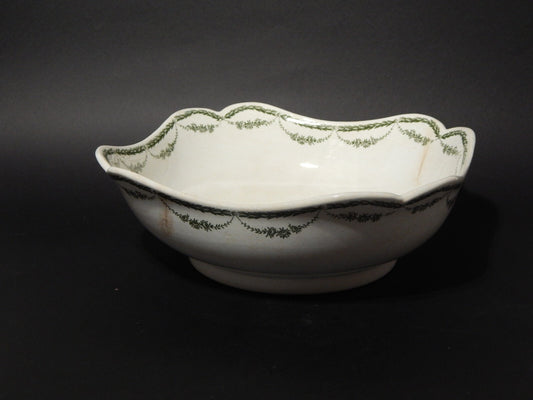 ANTICA RARA FRUTTIERA CENTROTAVOLA CERAMICA PETRUS REGOUT DECORO MARIE VERDE