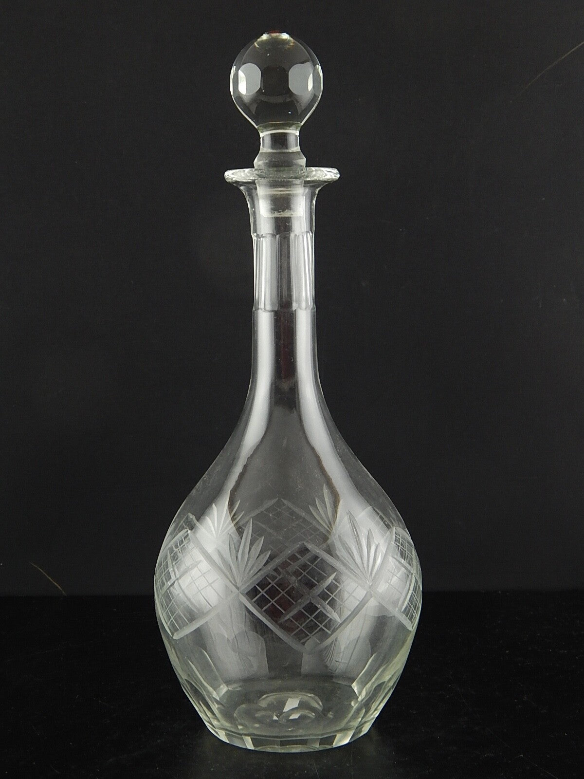 ANTICO ART DECO SET 18 BICCHIERI CALICI CRISTALLO BOEMIA INCISI MOLATI BOTTIGLIA