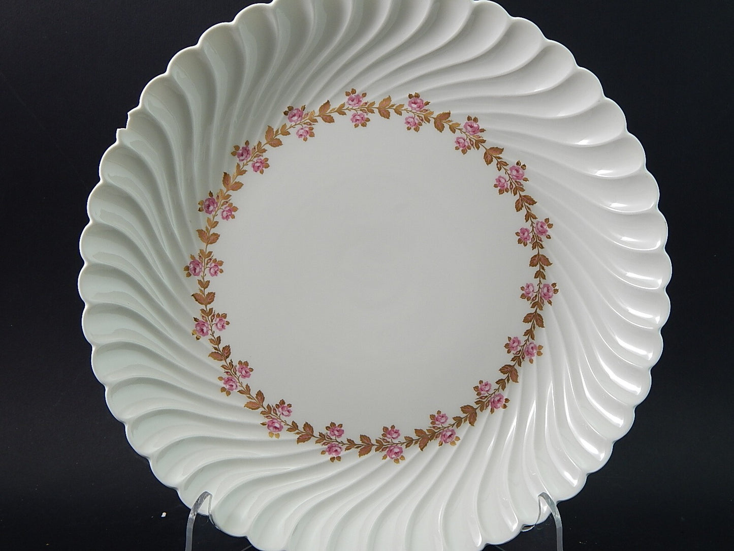 VINTAGE ELEGANTE VASSOIO FONDO PORCELLANA BIANCA FIORELLINI LIMOGES HAVILAND