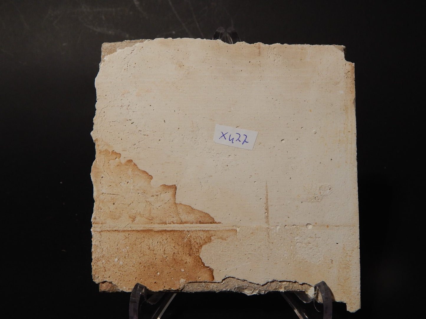 ANTICA PIASTRELLA MATTONELLA CERAMICA DELFT DEL 1700 DECORO AL MANGANESE (477)