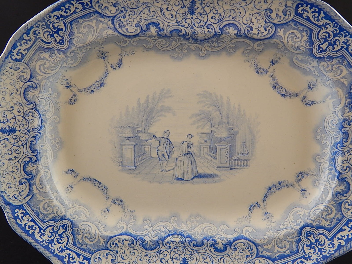 COPELAND & GARRETT 1844 ANTICO PREZIOSO VASSOIO CERAMICA LOUIS QUATORZE ##