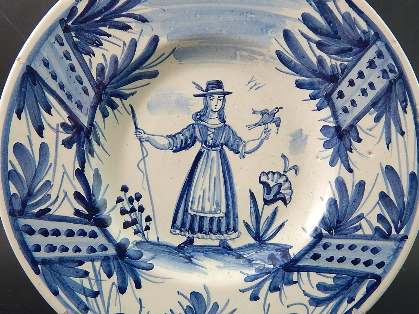 ARTE POVERA PIATTO CERAMICA SPAGNOLA CATALANA GUIVERNAU PRIMA META' 900 #2010