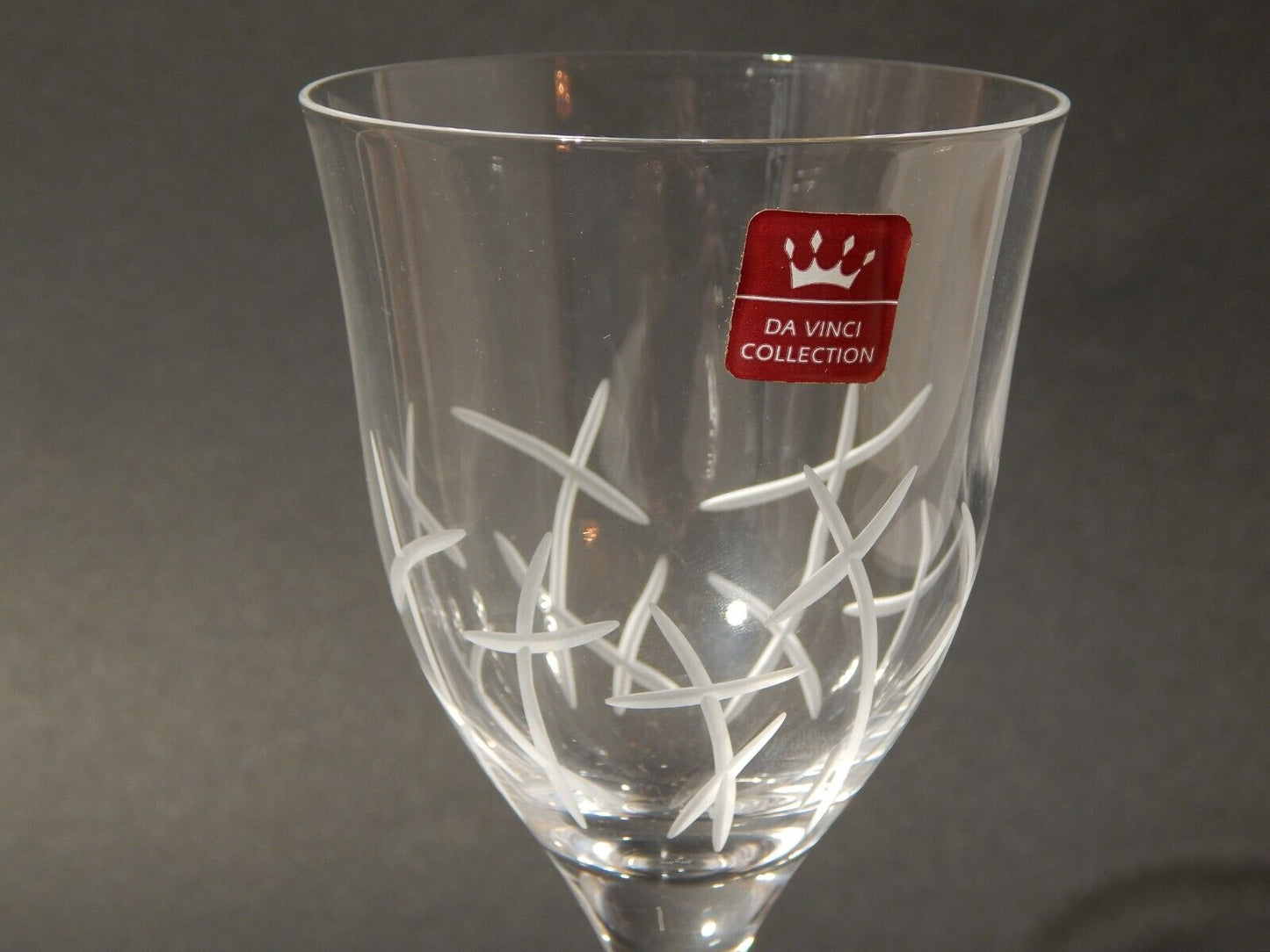 VINTAGE ELEGANTE SERVIZIO 6 BICCHIERI CALICI CRISTALLO COLLEZIONE DA VINCI ITALY