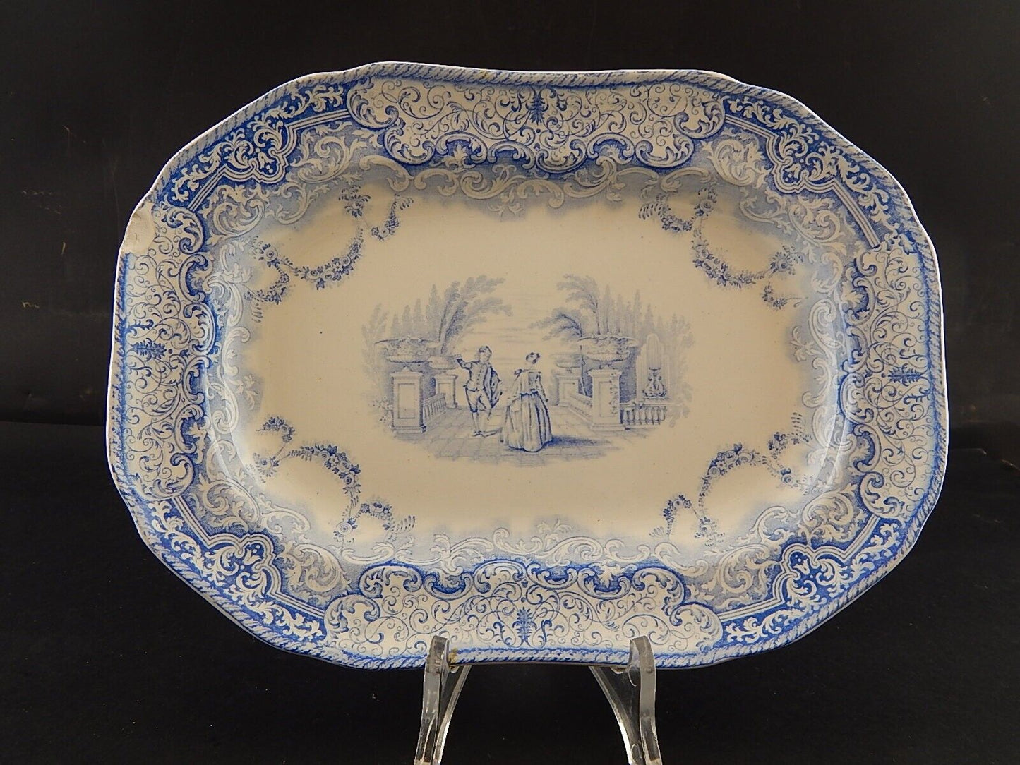 COPELAND & GARRETT 1844 ANTICO PREZIOSO VASSOIO CERAMICA LOUIS QUATORZE #