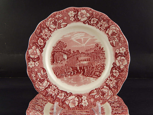 ANTICO SET 4 PIATTI SEMI PORCELLANA PALISSY POTTERY THAMES RIVER SCENES WINDSOR