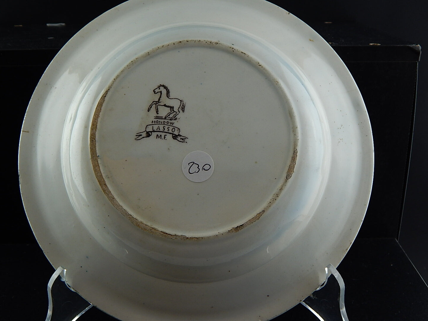 ANTICO PIATTO FONDO CERAMICA MUSSO VEDOVA BESIO MONDOVI' META'800