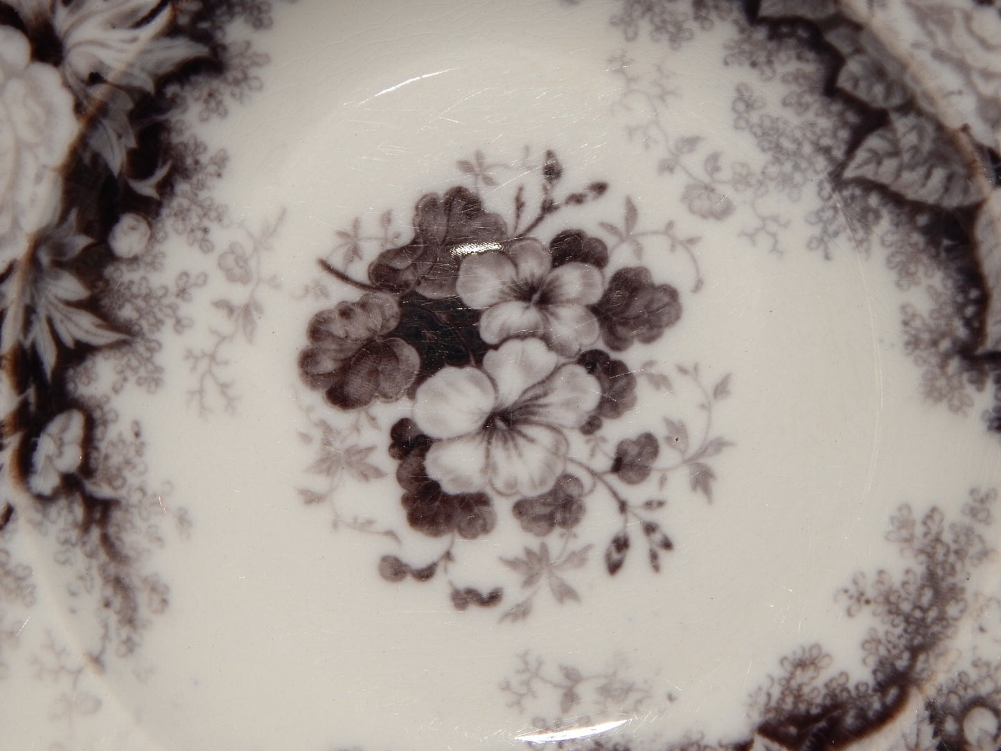 ANTICO PIATTO FONDO CERAMICA JARDINIERE VILLEROY & BOCH FINE '800 DIFETTO B1135