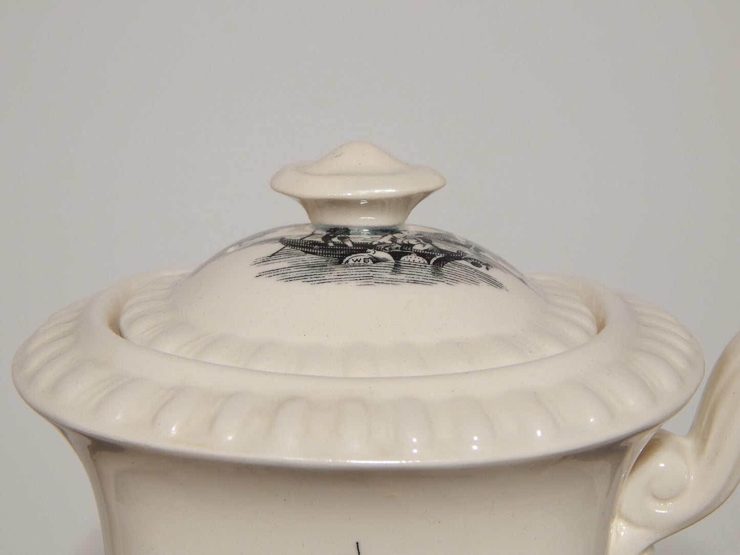 ANTICO SERVIZIO CAFFE' INGLESE SEMI PORCELLANA COPELAND SPODE PAESAGGIO MARINO