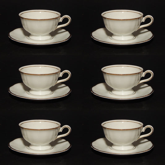 ANTICO SERVIZIO 6 TAZZINE CAFFE' PORCELLANA BIANCA E ORO BAVARIA OSCAR SCHALLER