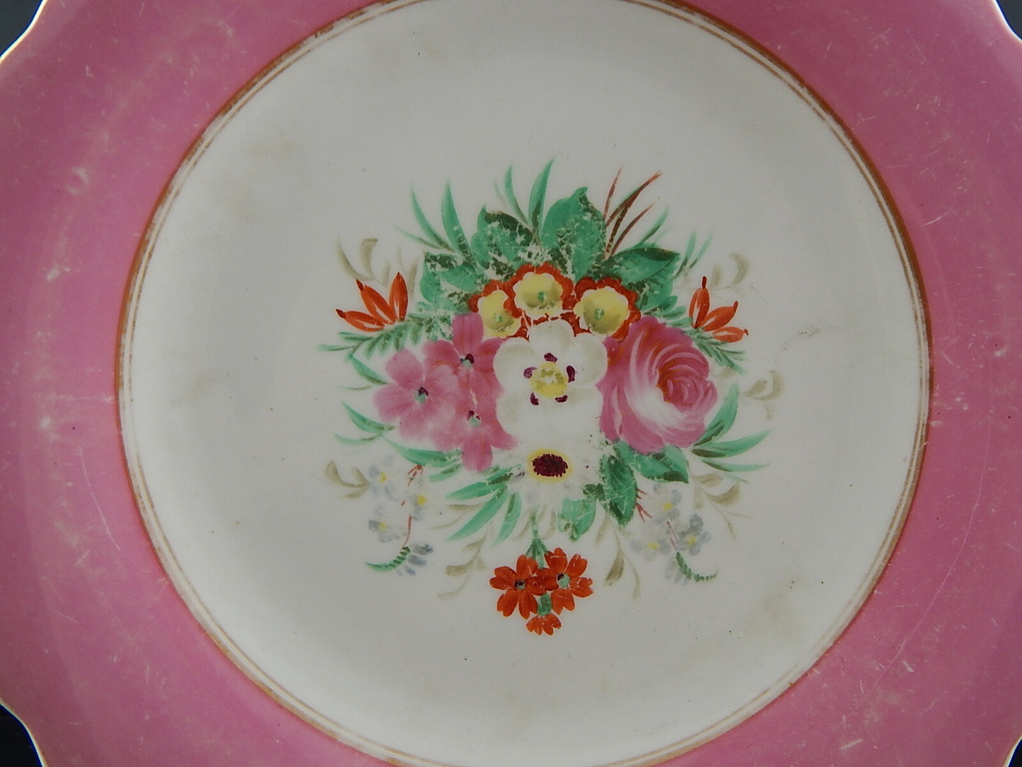 ANTICO PREZIOSO RARO PIATTO PORCELLANA EPOCA LUIGI FILIPPO VECCHIO PARIGI #527