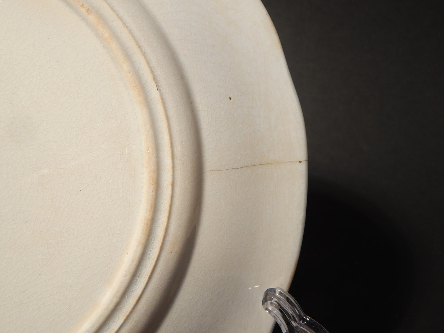 ANTICO PIATTO CERAMICA DISEGNO JARDINIERE VILLEROY & BOCH FINE '800 difetto 1144