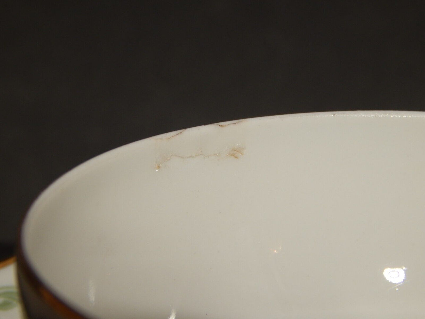 ANTICA TAZZA TE' 1900-30 PORCELLANA RICHARD GINORI CARTIGLIO PITTORIA DI DOCCIA