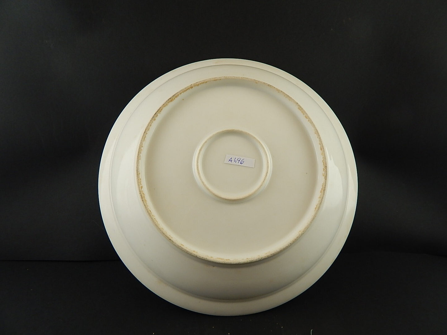 ANTICA INSALATIERA CENTROTAVOLA PORCELLANA PARIGI BIANCA BLU ORO NAPOLEONE III