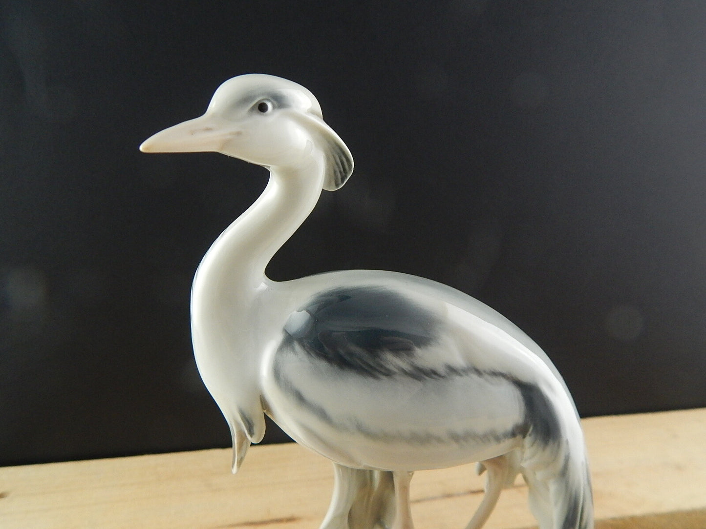 ANTICA 1930 ORIGINALE STATUINA PORCELLANA METZLER&ORLOFF AIRONE DIPINTO A MANO