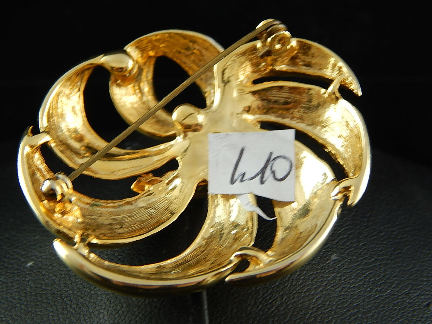 VINTAGE BIJOUX SPILLA CON PREZIOSA DORATURA E CRISTALLI BROOCH