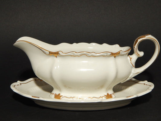 VINTAGE PREZIOSA ROCAILLE VEB REICHENBACH SALSIERA PORCELLANA BIANCO ORO