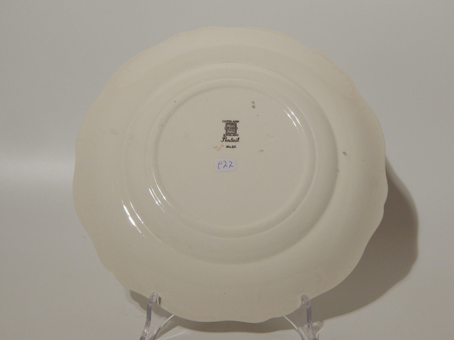 ANTICO RARO PIATTO INGLESE SEMI PORCELLANA COPELAND SPODE PINTAIL CM 26,5