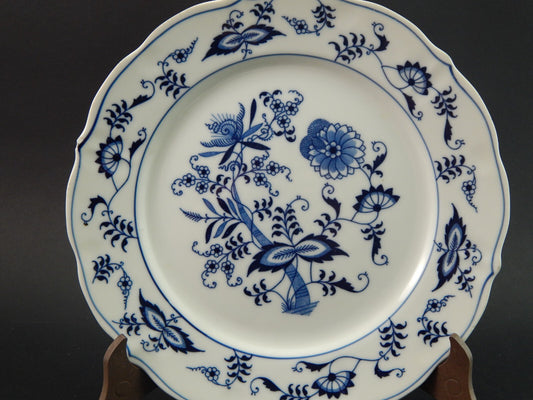 VINTAGE BLUE DANUBE LOTTO 3 PIATTI PORCELLANA TEDESCA BIANCA BLU CON DIFETTI