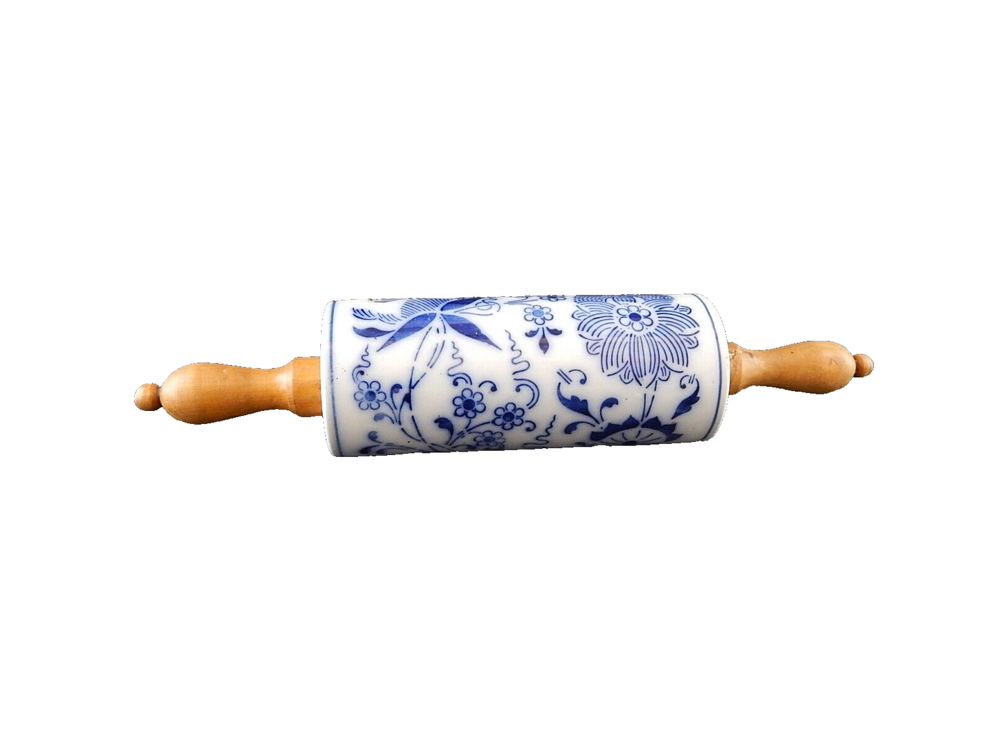 ANTICO RARISSIMO MATTERELLO LEGNO PORCELLANA DECORO BIANCO E BLU FINE 800