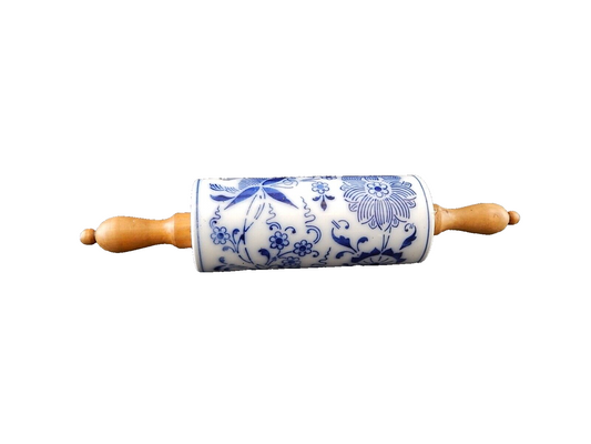 ANTICO RARISSIMO MATTERELLO LEGNO PORCELLANA DECORO BIANCO E BLU FINE 800