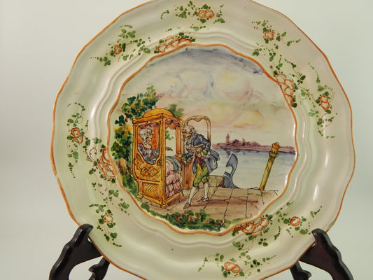 ANTICO RARO PREZIOSO PIATTO PARATA CERAMICA ALBISOLA LA CASA DELL'ARTE PRIMO 900