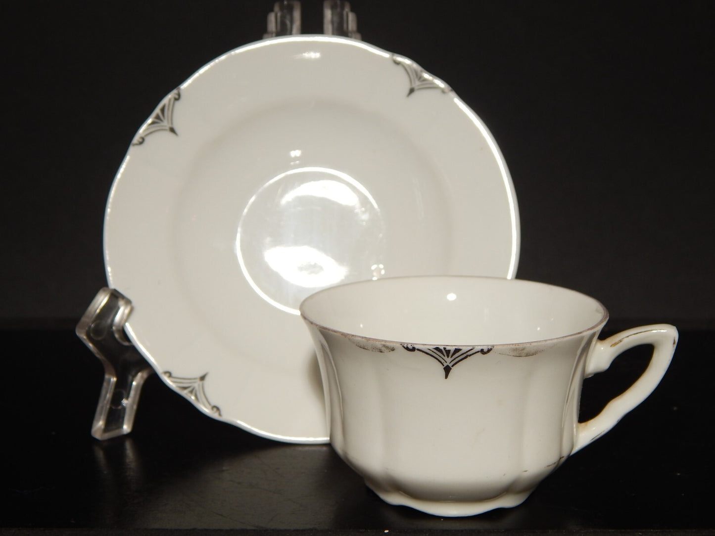 ANTICA TAZZINA CAFFE' PORCELLANA BIANCA E ARGENTO WINTERLING BAVARIA