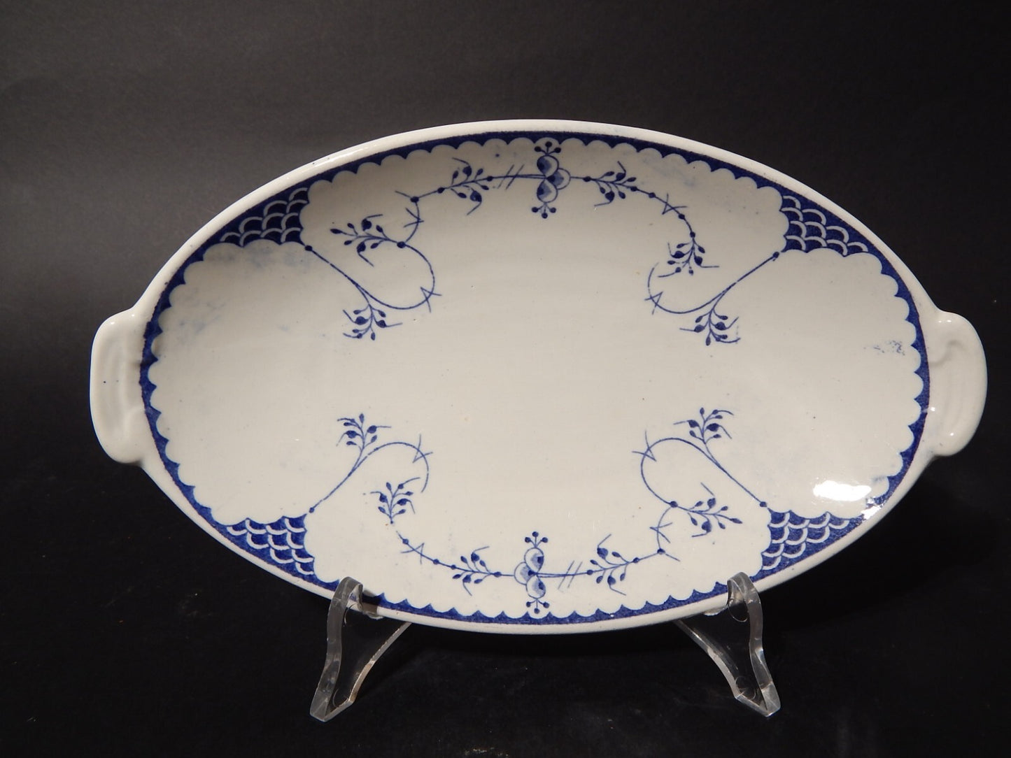 ANTICA RAVIERA VASSOIO PORCELLANA VILLEROY&BOCH WALLERFANGEN BIANCO E BLU