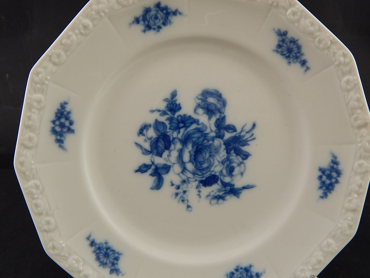 ANTICO PIATTO DESSERT PORCELLANA ROSENTHAL MARIA ROSE BLU