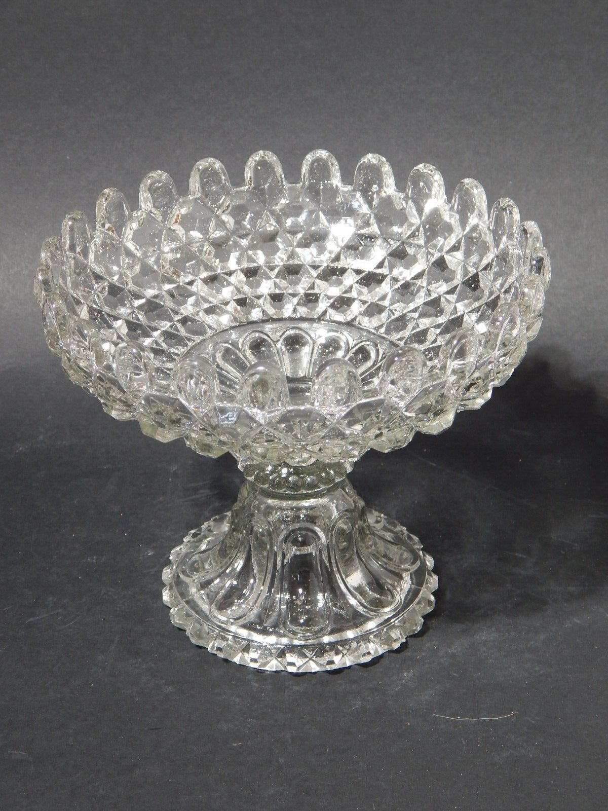 ANTICA PRIMO 800 ORIGINALE ELEGANTE ALZATA COPPA CENTROTAVOLA IN VETRO