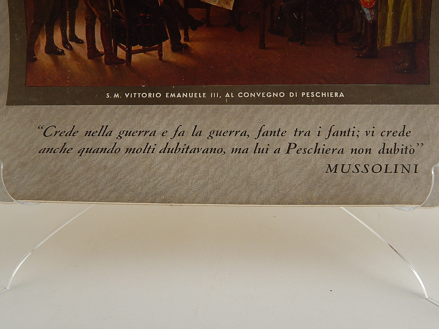 ANTICA STAMPA FASCISMO1937 CONVEGNO PESCHIERA 8 NOVEMBRE 1917 FRASE MUSSOLINI