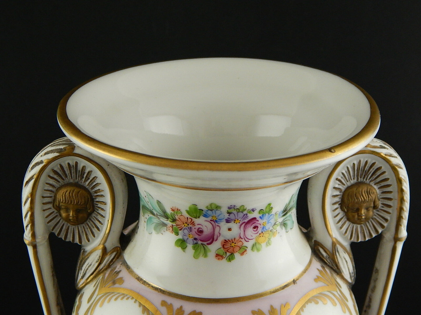 ANTICO PREZIOSO VASO IMPERO PORCELLANA DRESDA DRESDEN CARL THIEME 1900