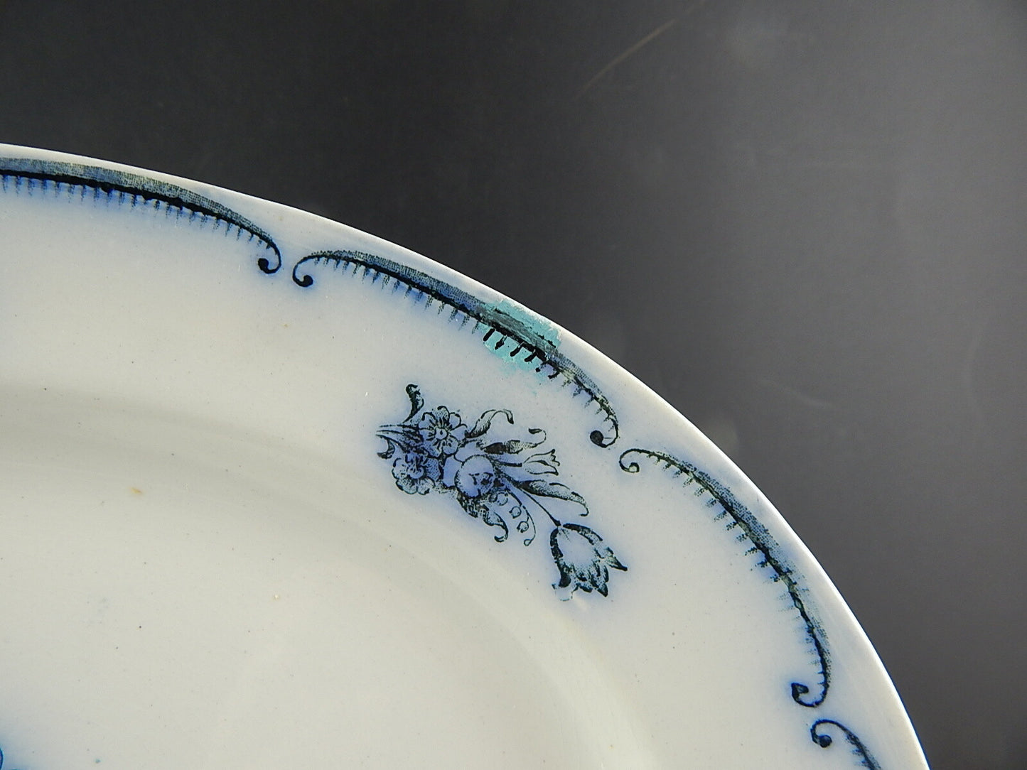 ANTICO AUTENTICO RARO PIATTO PORCELLANA VASSOIO SECONDA META' 800 GUSTAVSBERG