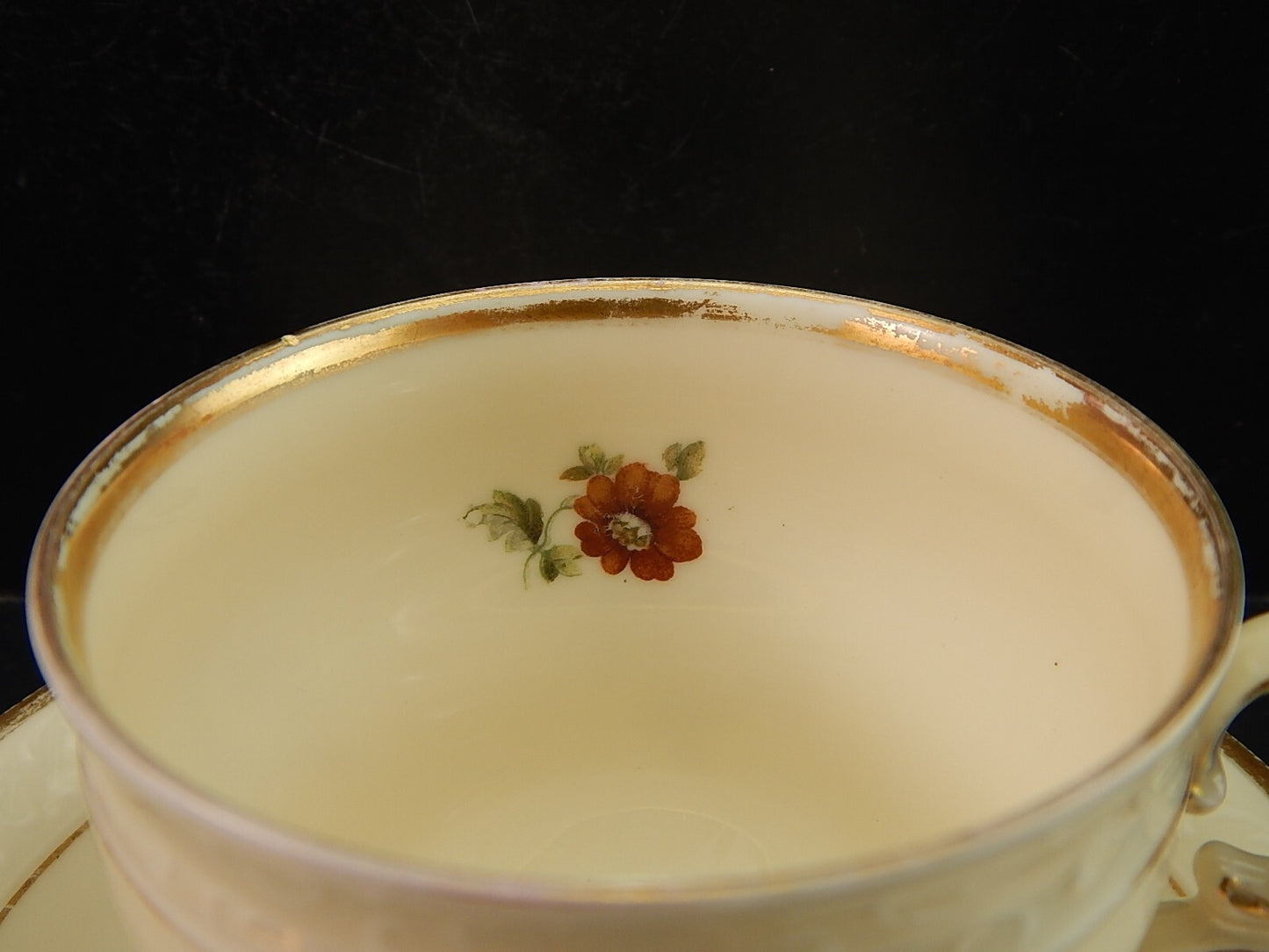 ANTICA TAZZA KPM COPENHAGEN PORCELLANA BOUQUET DI FIORI E ORO DEL 1924 #1203