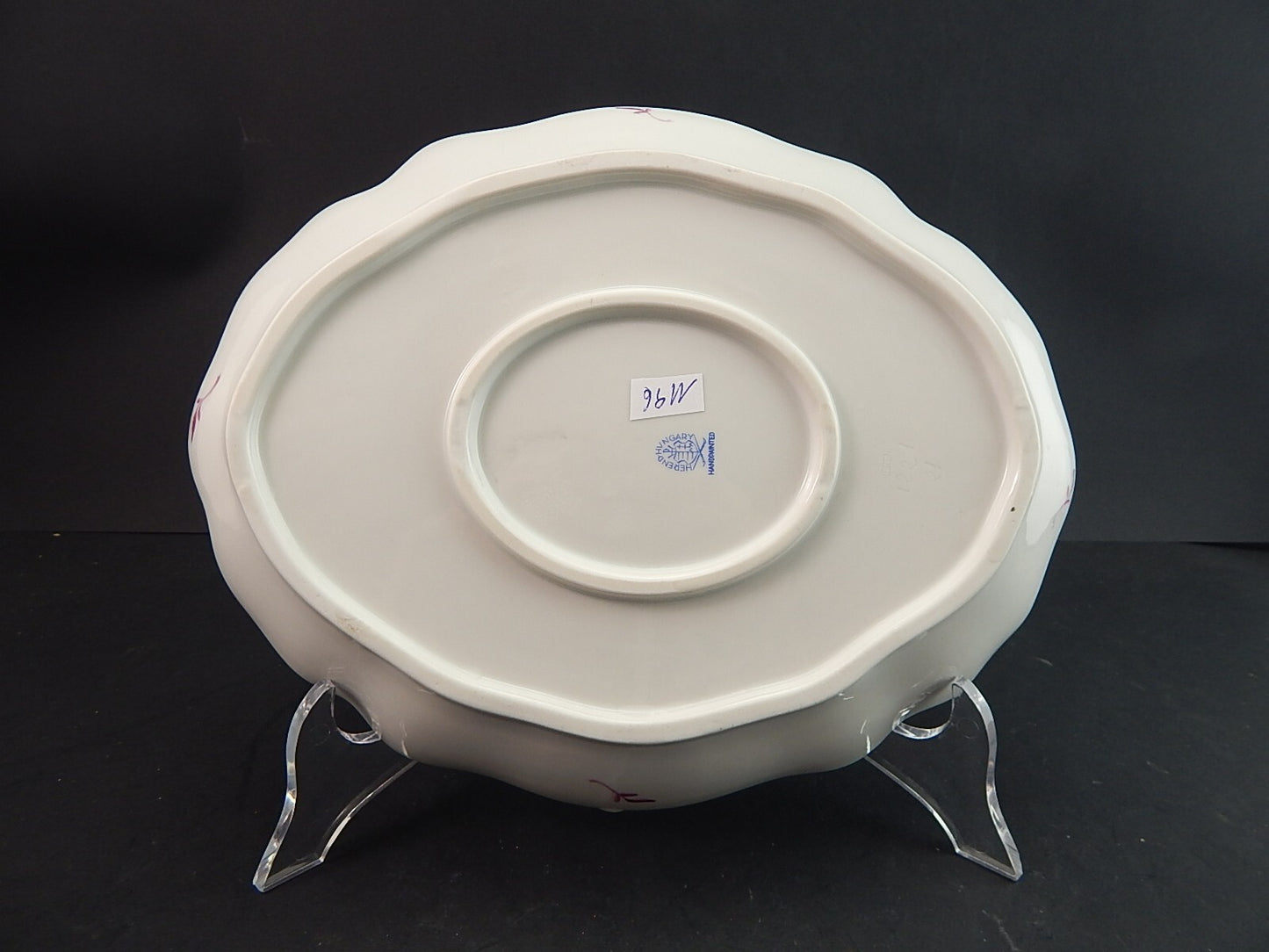 VASSOIO HEREND ANTICA ROSA DI VIENNA HUNGARY HANDPAINTED DIPINTO A MANO #1196