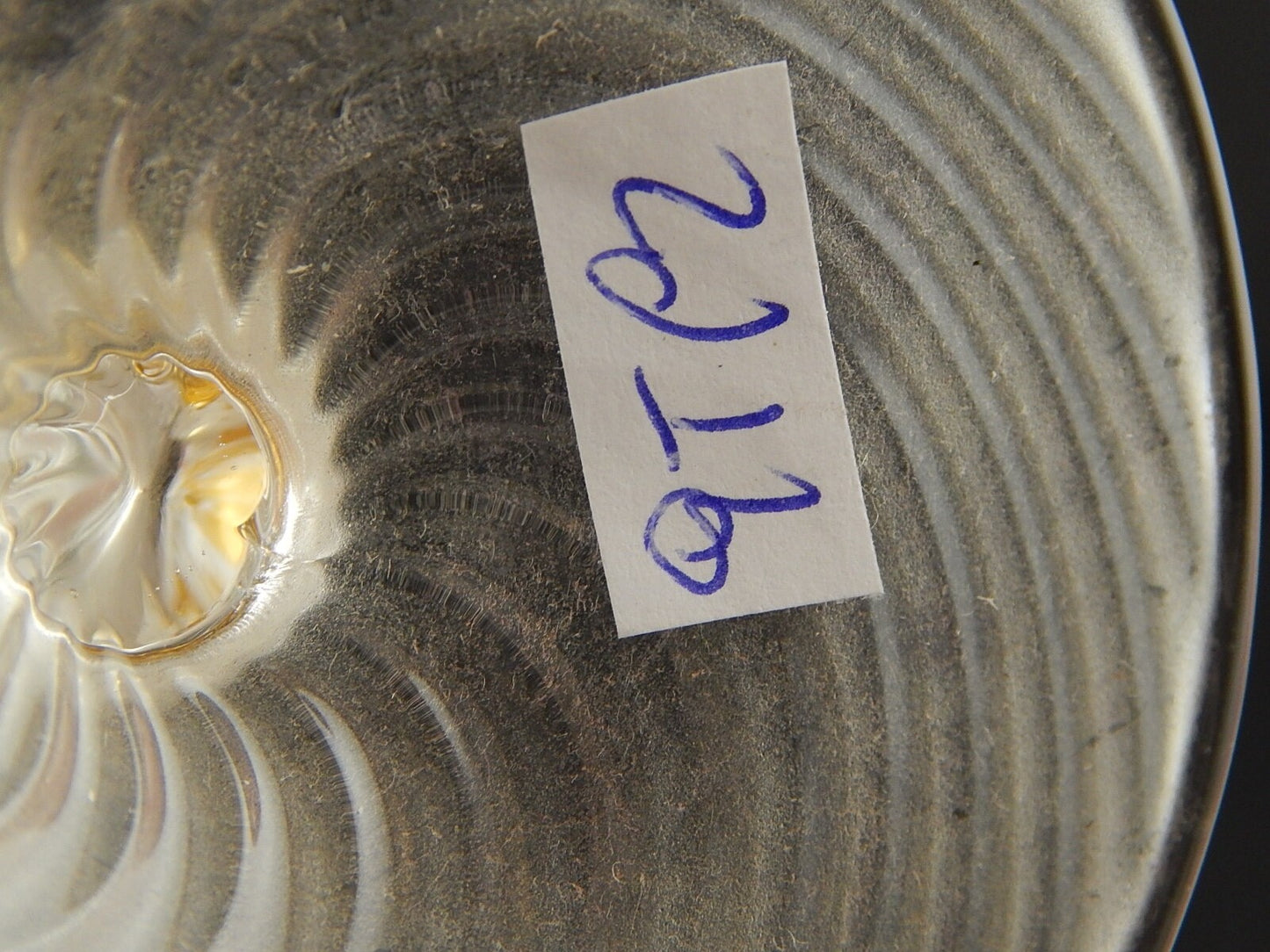 TIPETTO CALICE MURANO VETRO SOFFIATO RIGATO CIGNO FIRMATO CORTELLA & BALLARIN #