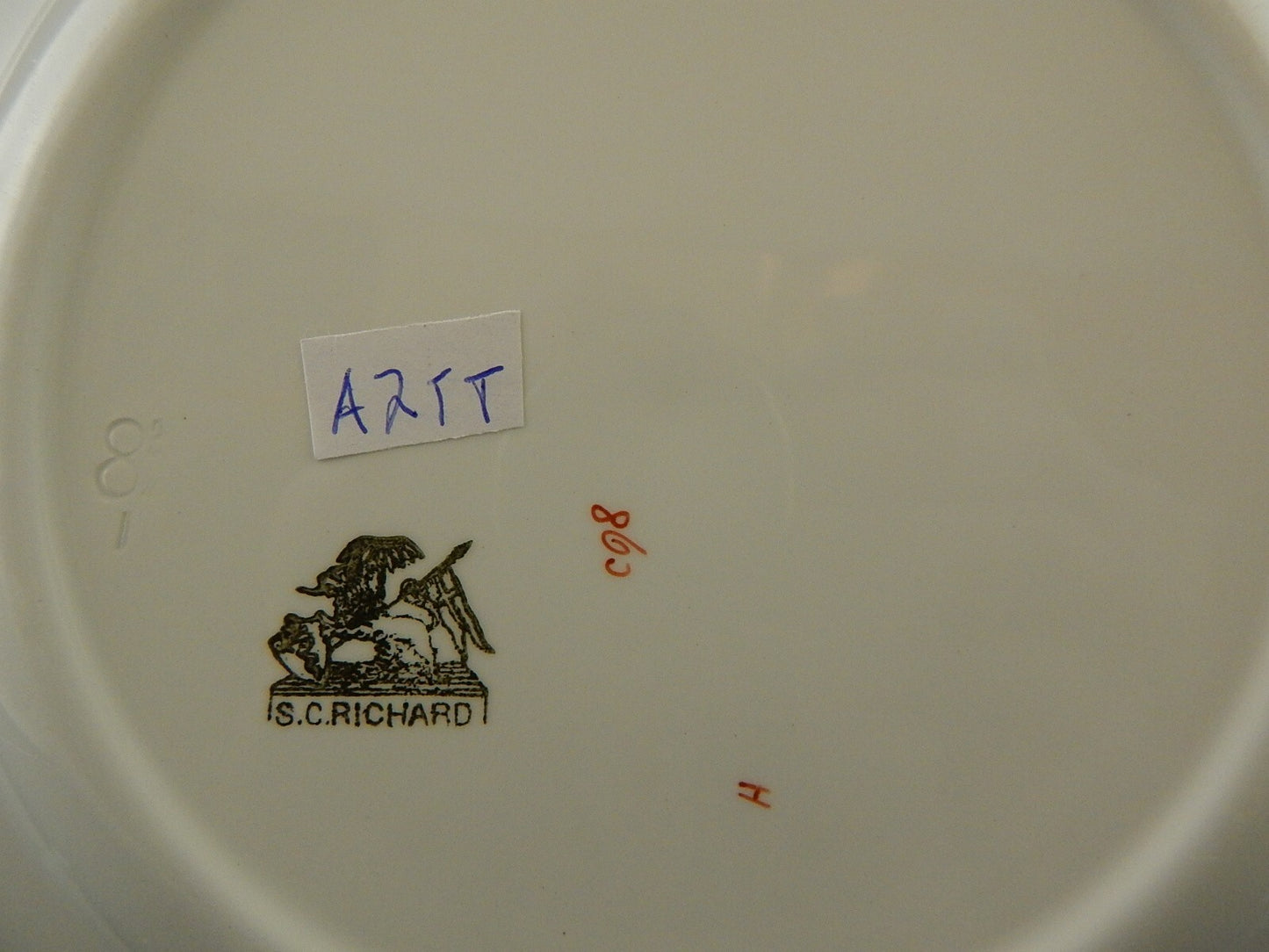 ANTICO PIATTO PIANO CERAMICA RICHARD MILANO FIORI FARFALLE UCCELLINI A755