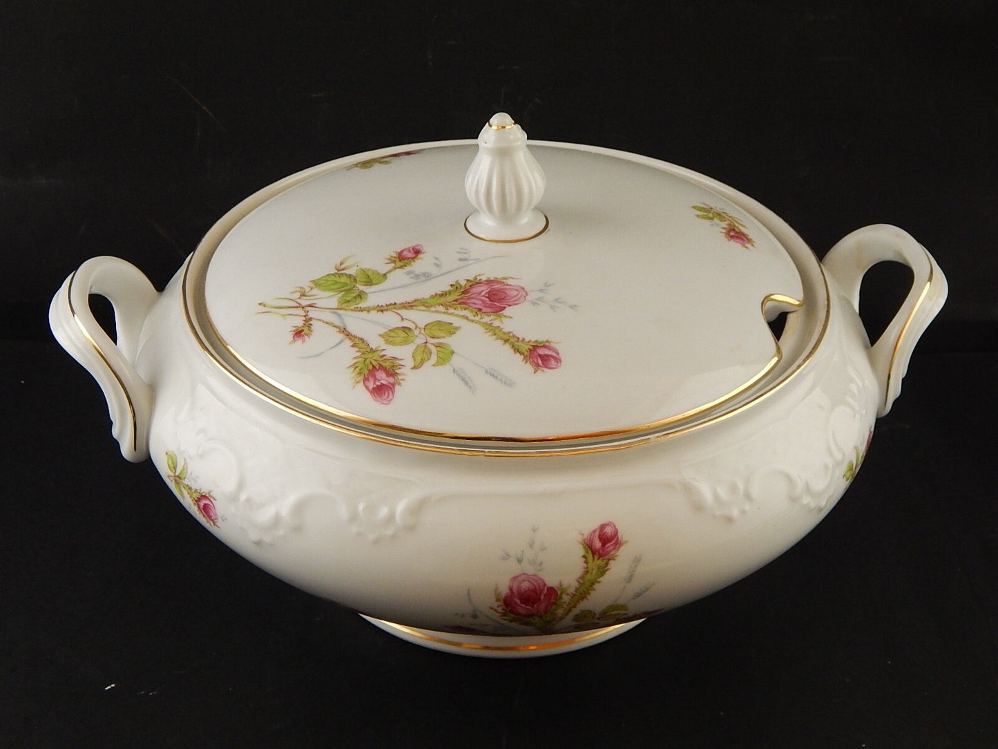 ROCAILLE RETRO' WINTERLING BAVARIA ZUPPIERA CENTROTAVOLA PORCELLANA ROSA CANINA