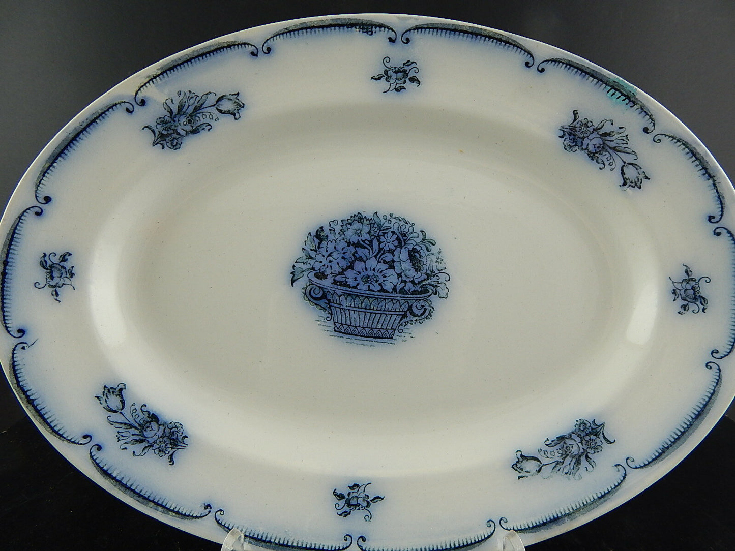 ANTICO AUTENTICO RARO PIATTO PORCELLANA VASSOIO SECONDA META' 800 GUSTAVSBERG