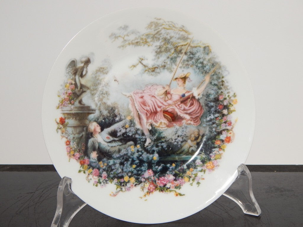 ANTICA PRIMA META' 900 LIMOGES TAZZA DA TE' PORCELLANA BIANCA CON SCENA GALANTE