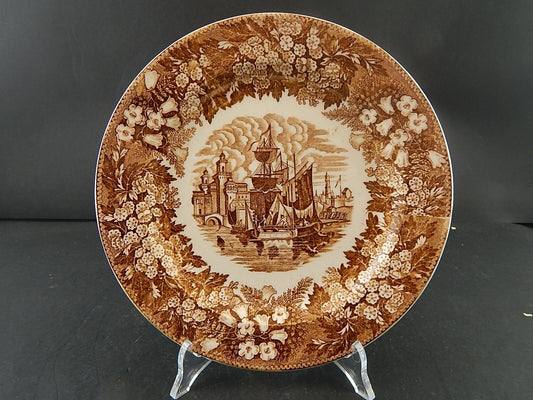 ANTICO PIATTO SEMI PORCELLANA RICHARD MILANO DECORO FERRARA META' 800 #A30