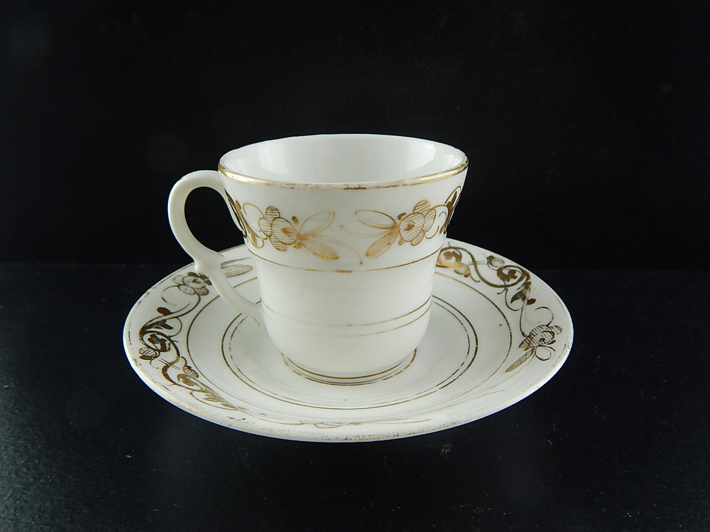 ANTICA PREZIOSA RARA TAZZA IMPERO PORCELLANA BIANCA ORO PARIGI INIZIO 1800 #9