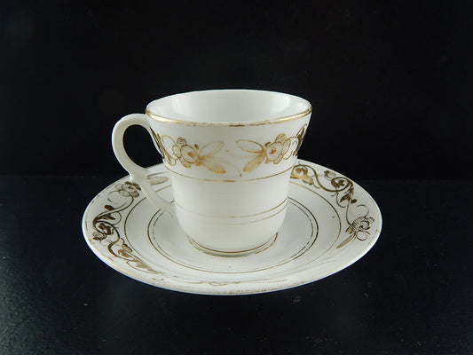 ANTICA PREZIOSA RARA TAZZA IMPERO PORCELLANA BIANCA ORO PARIGI INIZIO 1800 #9