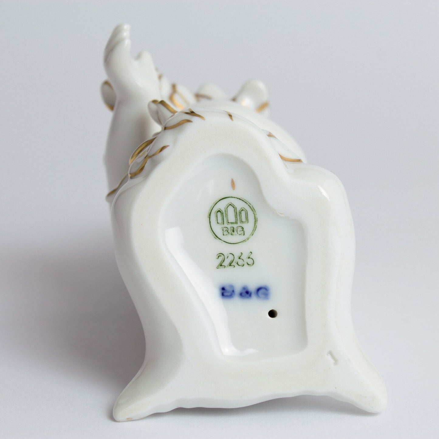 STATUINA PORCELLANA ROYAL COPENHAGEN BING&GRONDAHL "Ragazzo del Mare" CON ORO