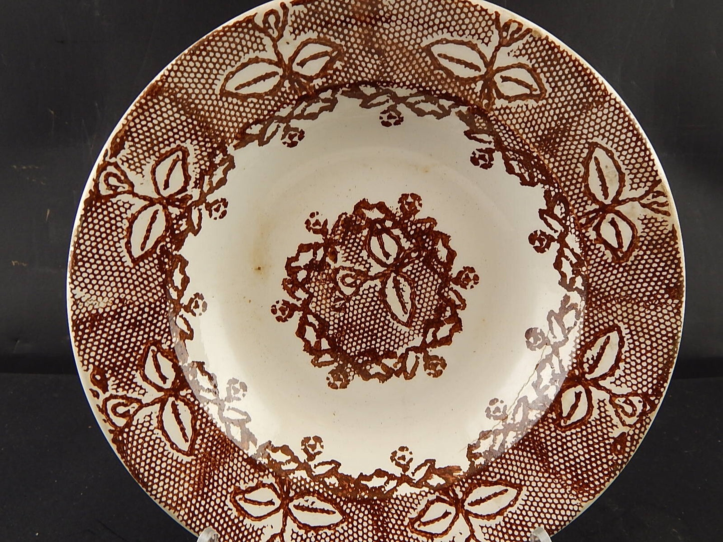 ARTE POVERA ANTICO PIATTO CERAMICA VEDOVA BESIO & FIGLI MONDOVI' DECORATO MANO ¶