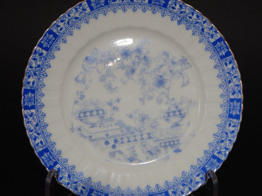 ANTICO PIATTO DESSERT O TORTA PORCELLANA BAVARIA DECORO BLAU CHINA